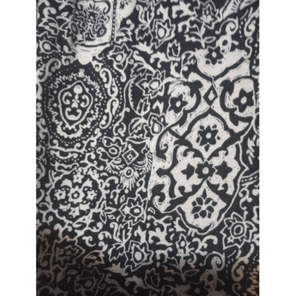 Lauren Ralph Lauren Black White‎ Paisley Smocked Peasant Blouse Top Large Cotton - Picture 4 of 7